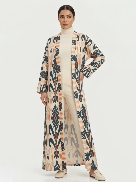 Ayollar uchun milliy abaya, standart o‘lcham, 46-60, material: zig‘ir