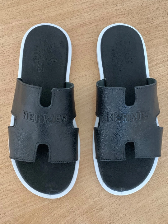 HERMES uslubidagi erkaklar charm shippaklari, shippaklar