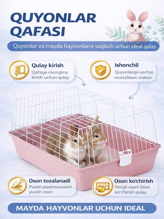 Hamster, quyon, kabutar va boshqa kemiruvchilar uchun qafas - 