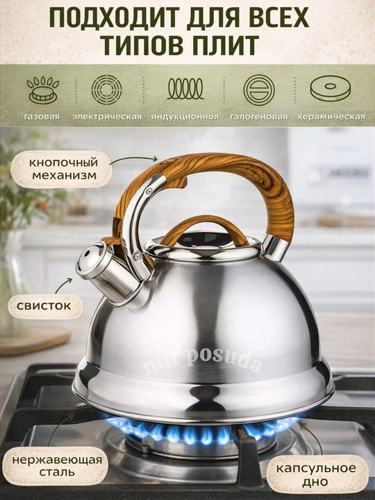 Haus Roland 3.0L choynak — zanglamaydigan po‘lat, hushtakli