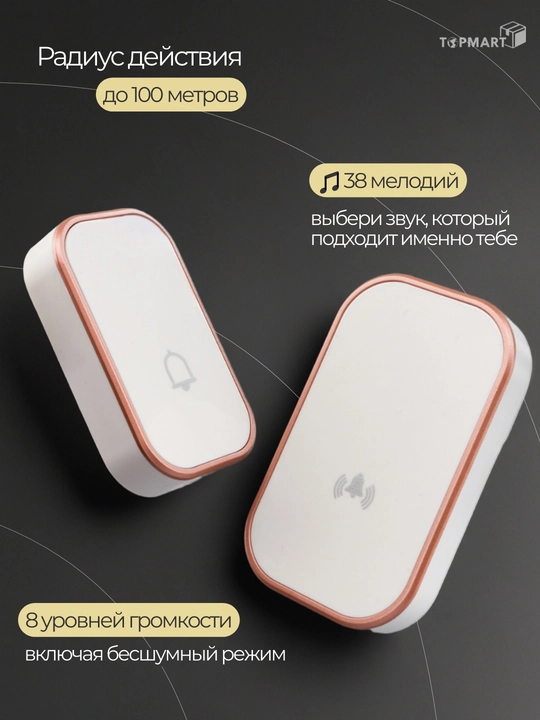 Simsiz eshik jiringlagichi, radio antenna, uy uchun bezak, kabelsiz
