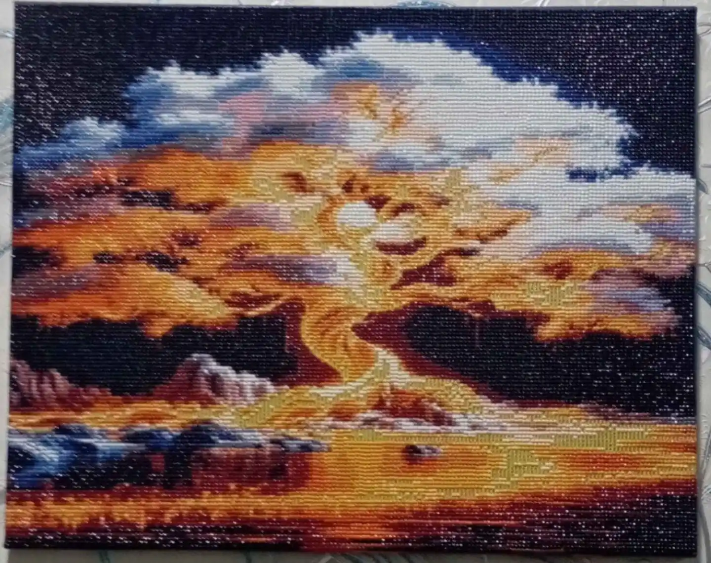 Olmosli mozaika, almazniy mazayka, fosforli tunda yonadi 30 x 40 sm PEYZAJ