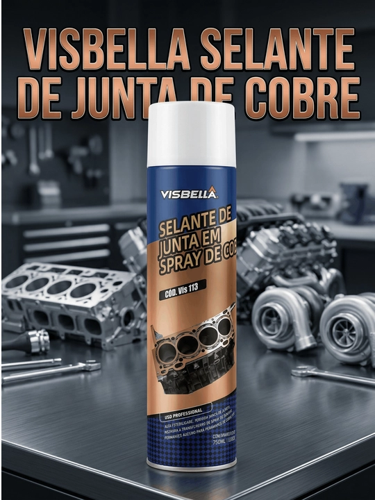 Visbella Copper Gasket misli germetik-spreyi, prokladkalar uchun aerozol yelimi, 250 ml - 