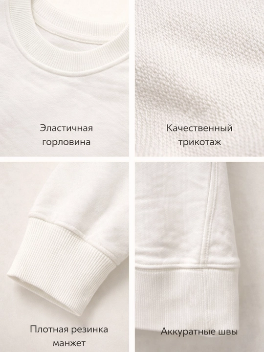 Женский базовый свитшот, хлопковый, оверсайз с длинным рукавом