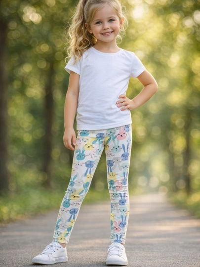 Лосины для девочки, х/б трикотаж, 4-8лет, рост 104-128см