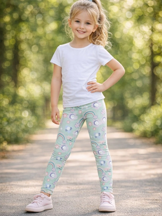 Лосины для девочки, х/б трикотаж, 4-8лет, рост 104-128см - 