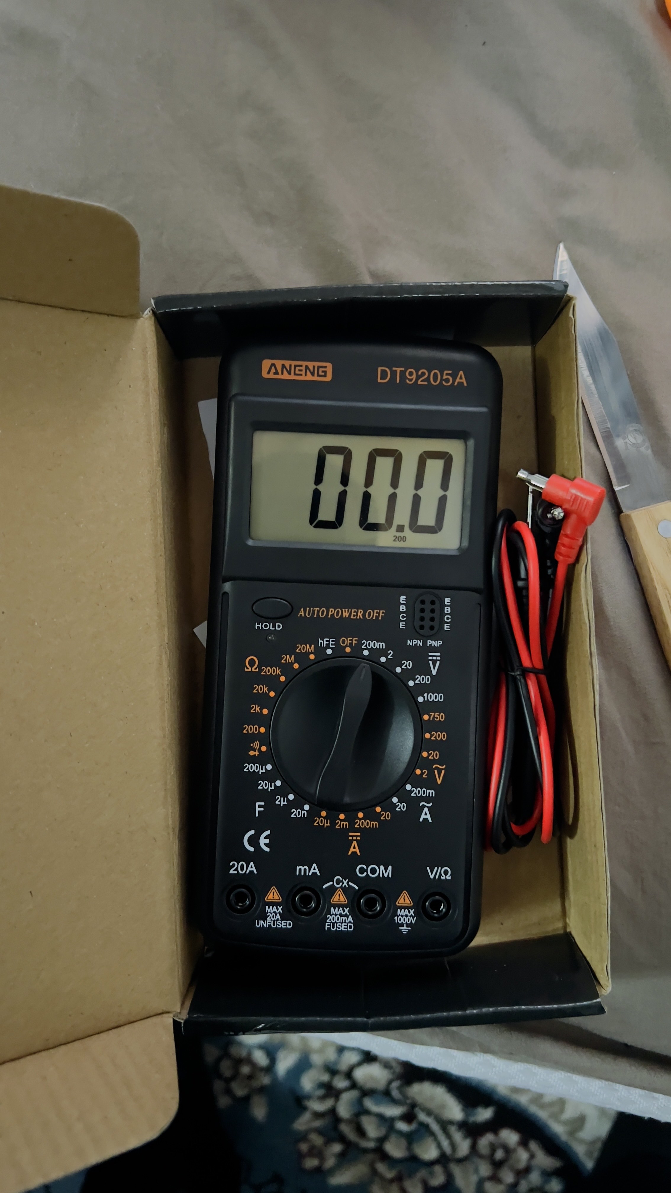 Multimetr DT-9205A ko'p funktsiyali raqamli multimetri, professional tester, LCD displey