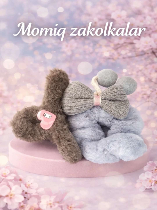 Заколки и резинки в комплекте, заколки- крабы и резинки
