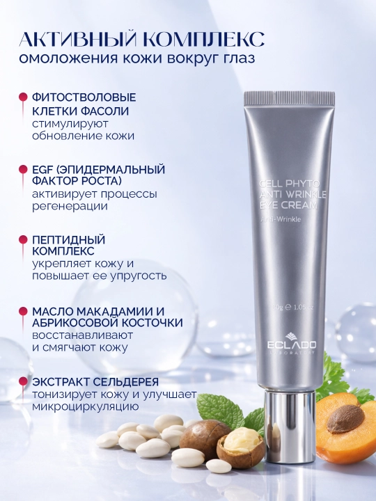 Cell Phyto Anti Wrinkle Eye Cream крем для кожи вокруг глаз, против морщин, 30 г