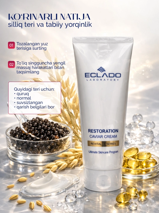 Антивозрастной крем для лица ECLADO Restoration Caviar Cream с икрой