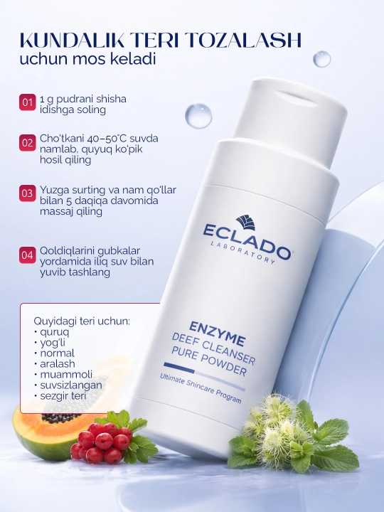 Энзимная пудра для умывания лица Eclado Enzyme Deep Cleanser Pure Powder, 100 г