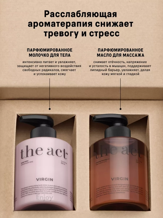Лосьон молочко для тела The Act, увлажняющее, парфюмированное, подарочный набор