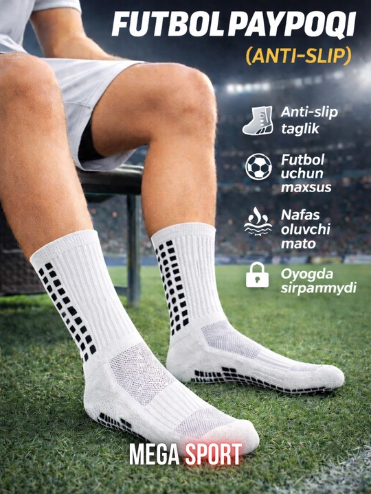 Futbol paypog‘i Anti-Slip Grip, sirpanmaydigan sport paypoq - 
