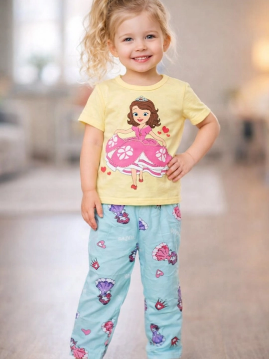 Комплект для девочки, футболка с брюками, х/б трикотаж, Пекин, 1-6лет