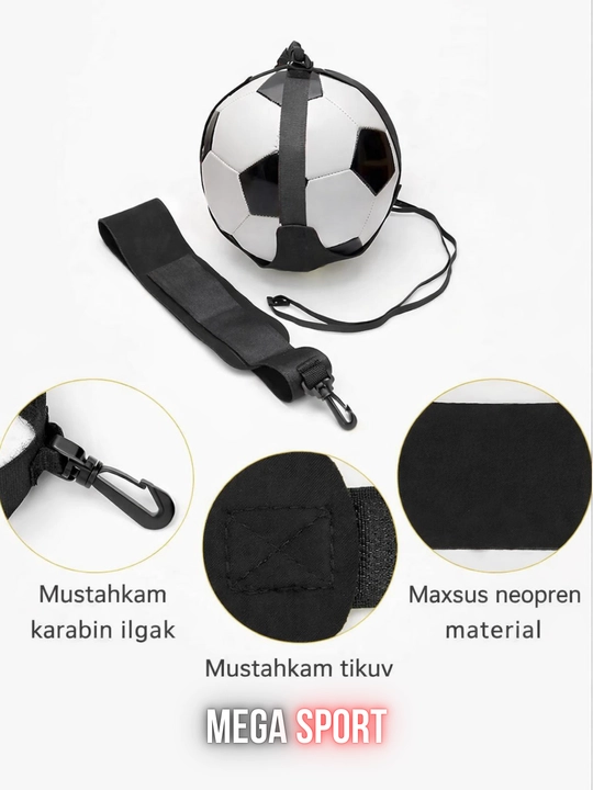 Futbol zarba mashqi trenajyori – elastik arqonli to‘p qaytaruvchi, bel kamari bilan