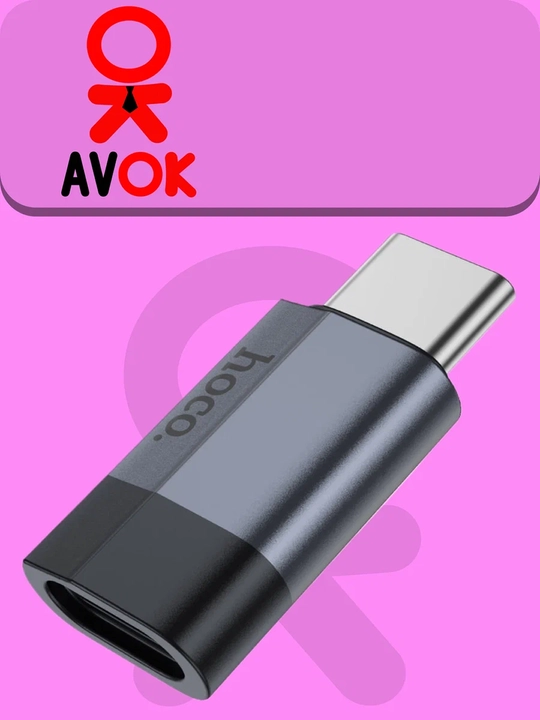 Адаптер Hoco UA29, Type-C на Lightning, передача данных, зарядка 3A, чёрный