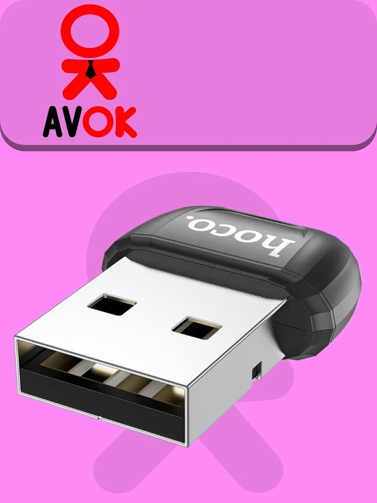 Адаптер Hoco UA18, USB на Bluetooth 5.0, поддержка нескольких устройств, чёрный