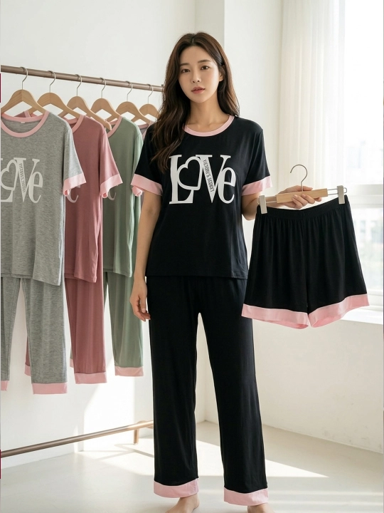 Pijama ayollar uchun, uy kiyimi, yengil matodan, o'lchamlar 46-48-50, M, L