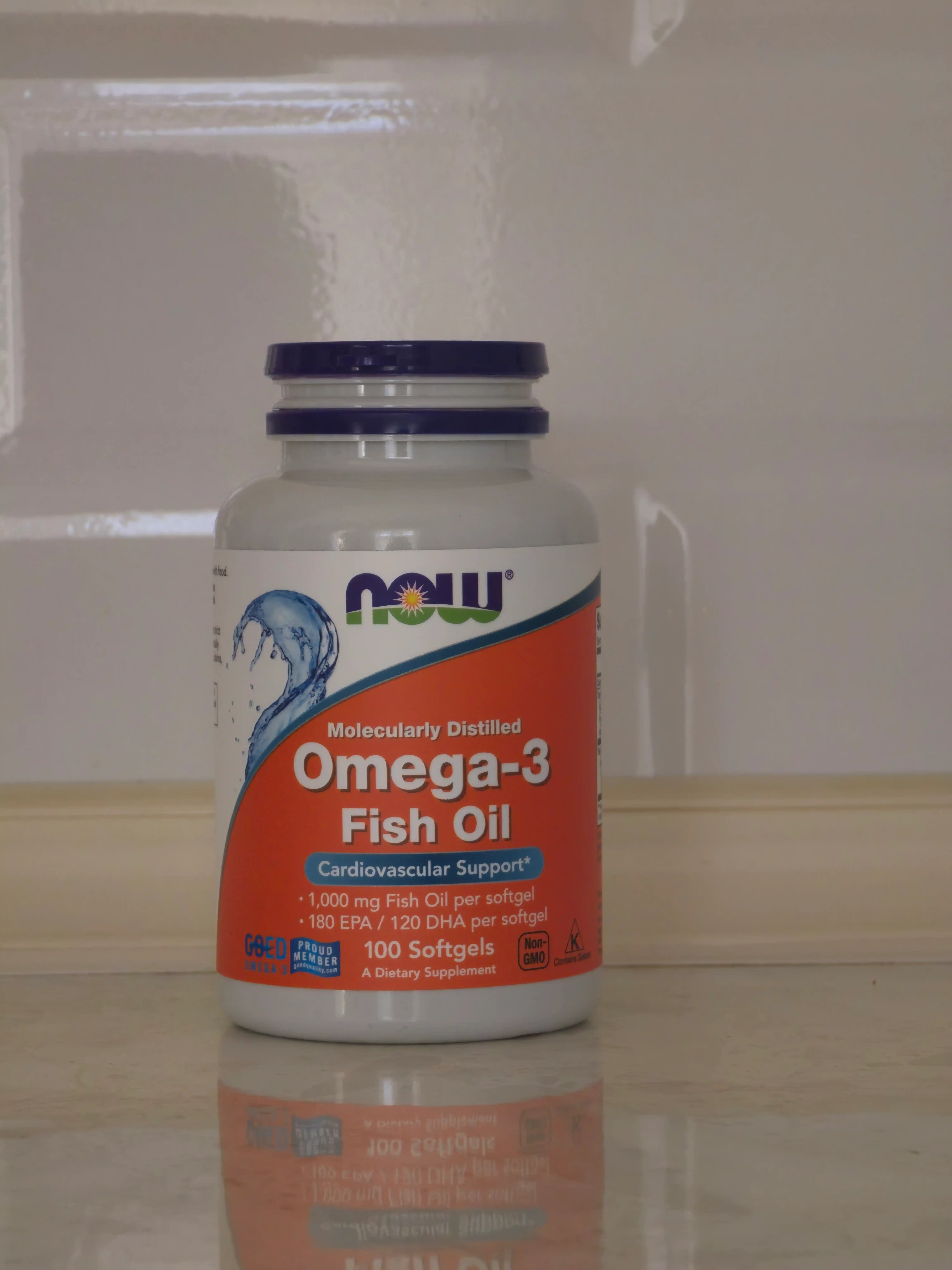 Baliq yog'i Now Foods, Omega-3, Fish Oil, 1000 mg, 100 kapsula