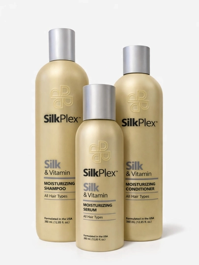Набор для волос увлажняющий SilkPlex Silk & Vitamin: шампунь, кондиционер, сыворотка