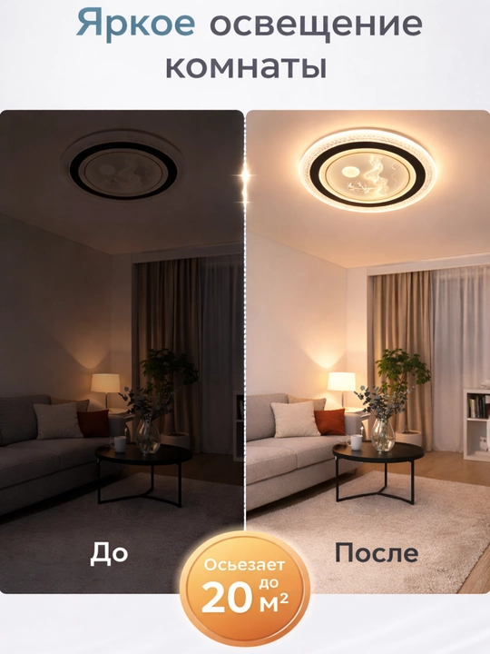 Плафон Hi-Tech Minimalism, 2-уровневый, стеклянный, закрытый, 3 режима освещения