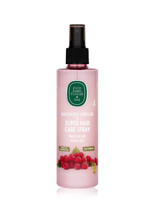 Sprey soch parvarishi uchun Eyüp Sabri Tuncer Raspberry Vinegar & Super Hair Care, 210 ml.