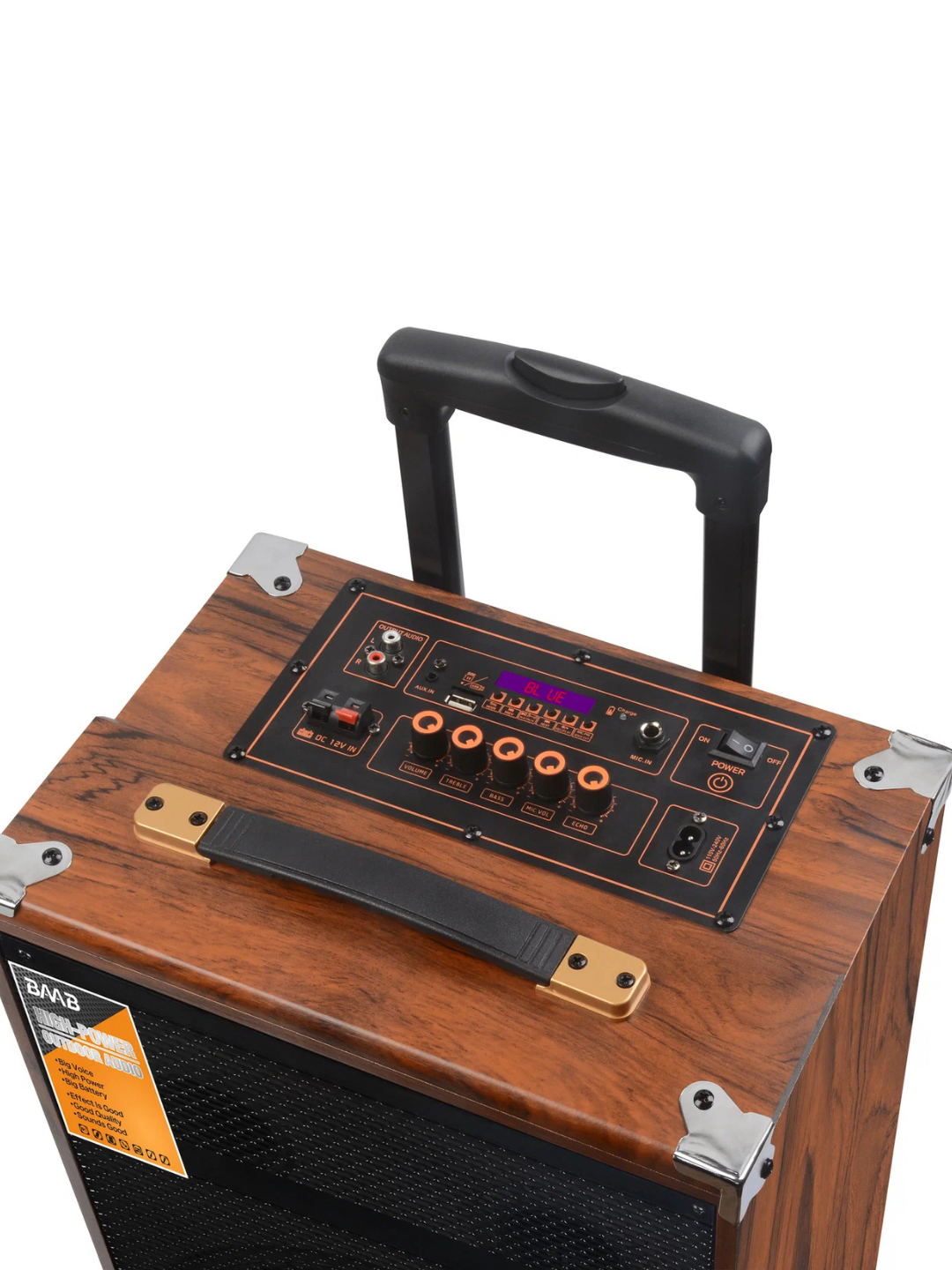 Караоке колонка B-Q12, 50 Вт, Bluetooth, с микрофоном, на колёсиках