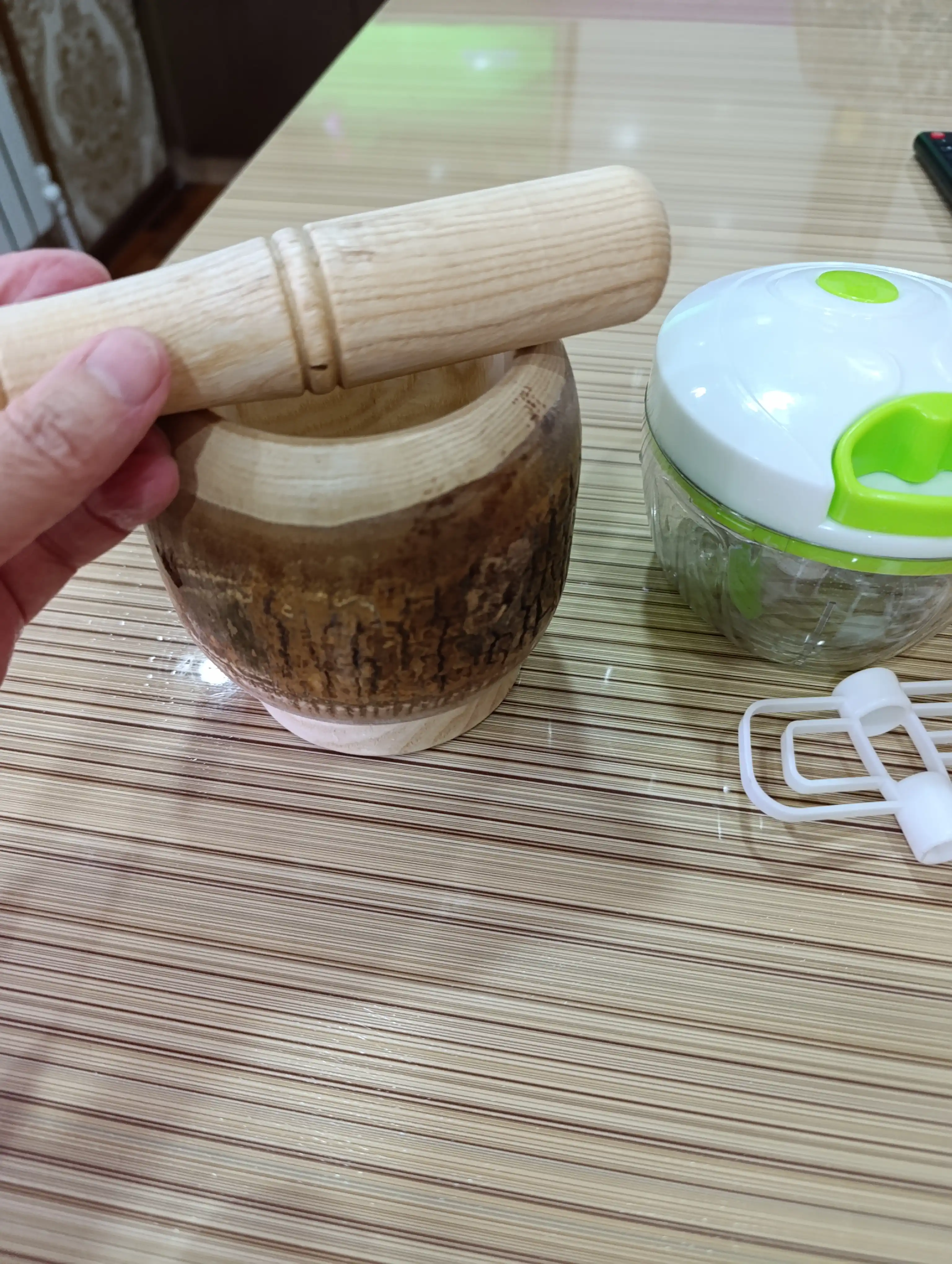 Ступка для специй, деревянная с пестиком