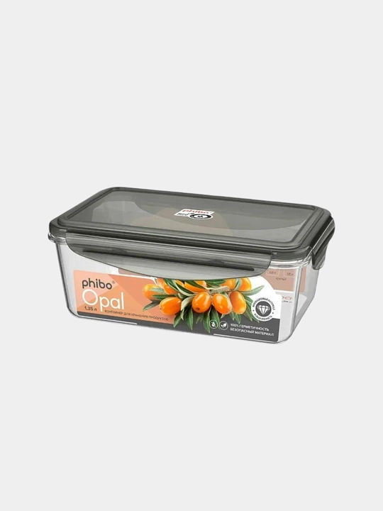 Контейнер для продуктов (Черный) БЫТПЛАСТ "OPAL" 433146913 1,35 л 1 шт 12х1 - 