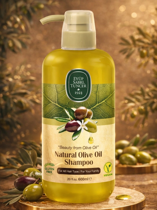 Шампунь Eyüp Sabri Tuncer с натуральным оливковым маслом, 600 мл - 