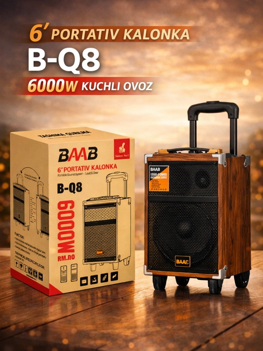 Karaoke Bluetooth kalonka BQ-8, mikrofon bilan, kuchli ovoz - 
