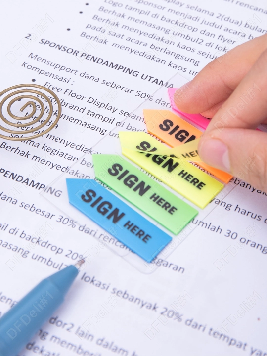Stiker qog'oz indeks 44х12 20*5l. (floresan) Sign11302 Deli, 11302-EA