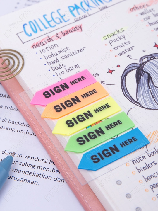 Stiker qog'oz indeks 44х12 20*5l. (floresan) Sign11302 Deli, 11302-EA