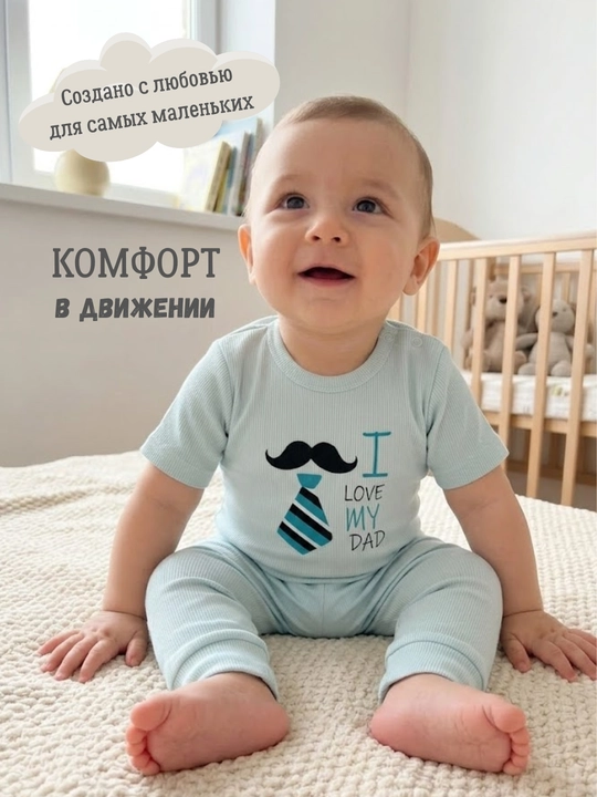 Комплект для малышей, бодик, штанишки и шапка, мальчикам и девочкам 3-24 месяцев
