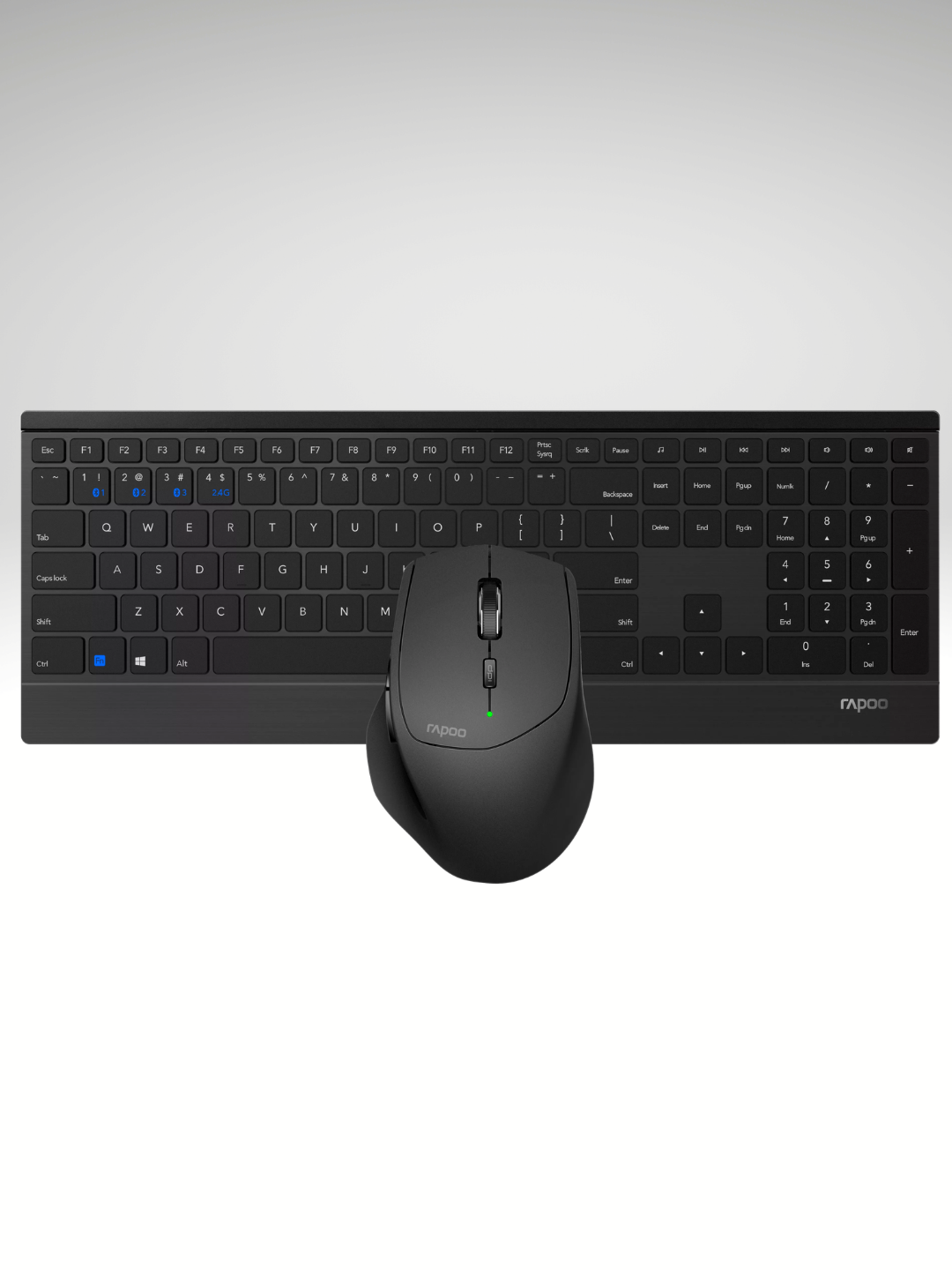 Simsiz klaviatura va sichqoncha to'plami Rapoo 9500M, Bluetooth, Ultra-yupqa, Multi-mode - 