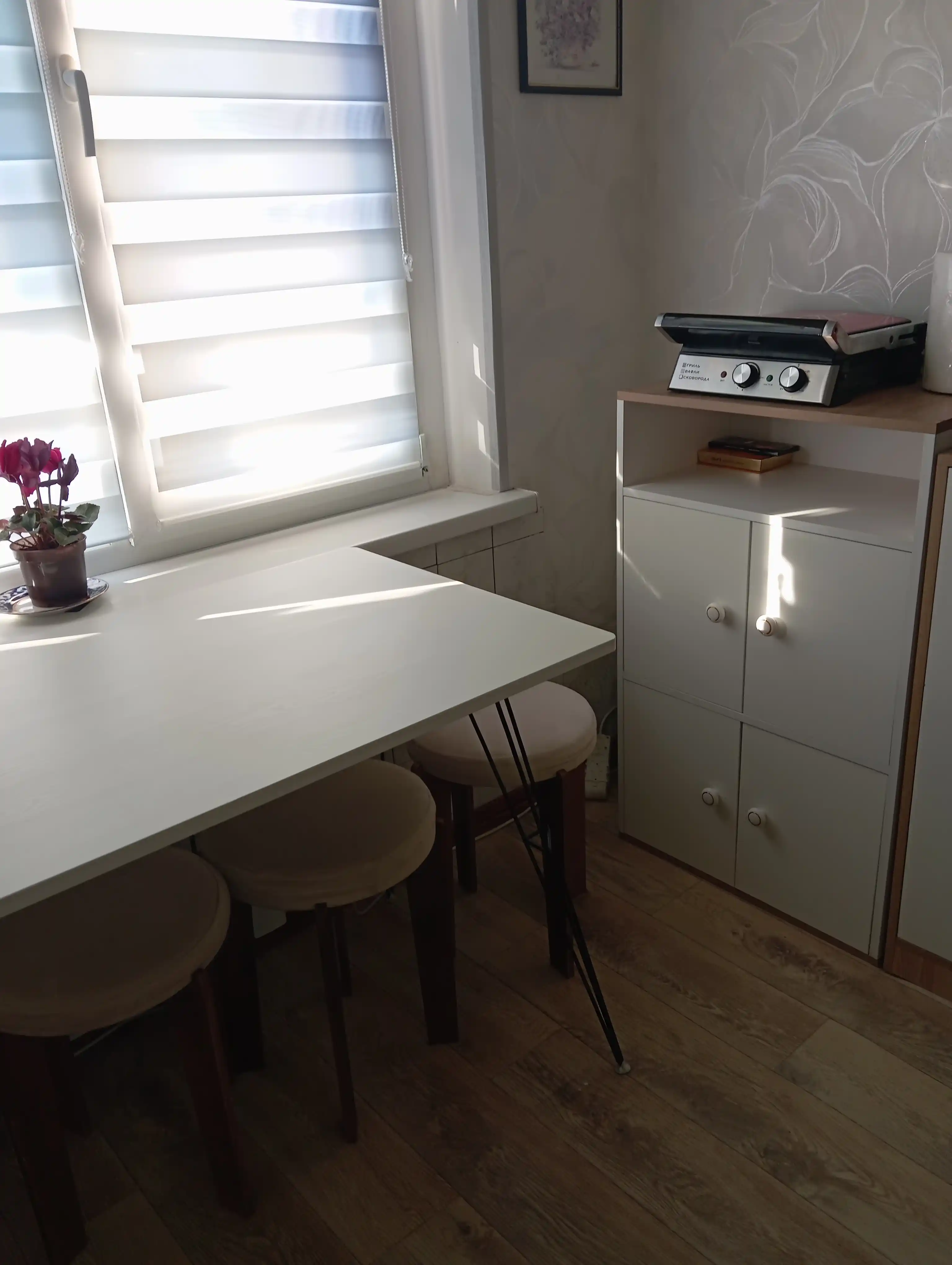 AIKO Indastrid oshxona stoli, ovqatlanish uchun, loft uslubida, metall karkasli