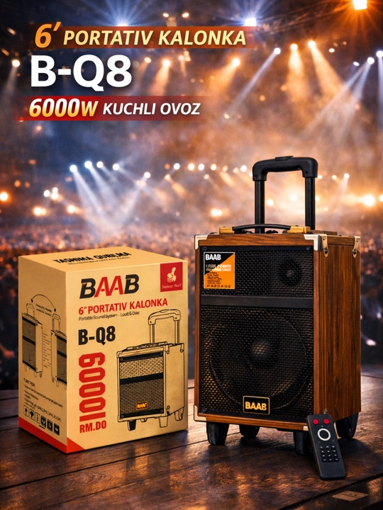 Караоке Bluetooth колонка BQ-8, с микрофоном и мощным звуком - 
