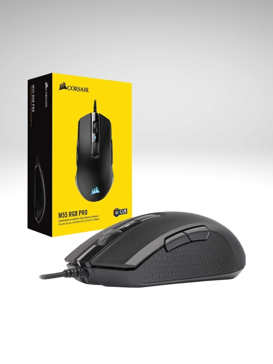 O'yin sichqonchasi Corsair M55 RGB Pro, 12400 DPI, Ambidextrous, 8 tugmali, simli - 