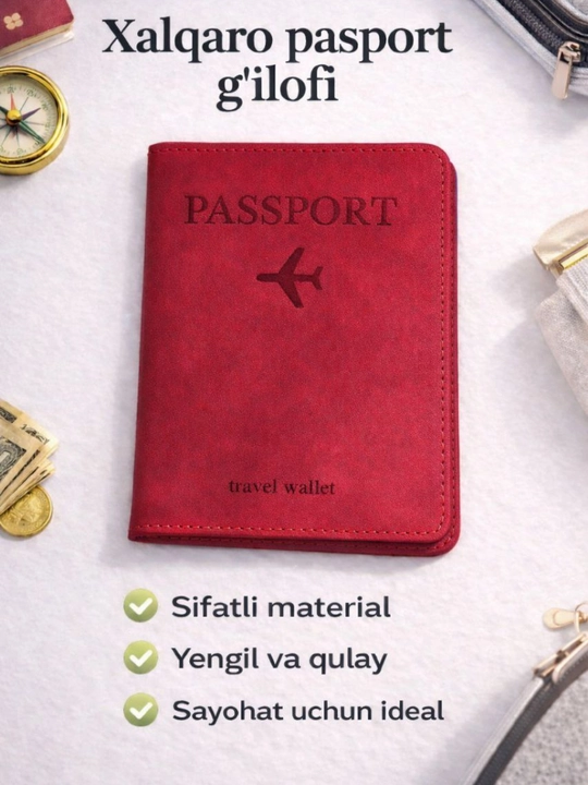 Xalqaro pasport uchun g'ilof, sayohat uchun himoya qopqog‘i - 