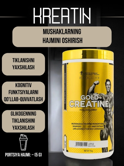 Креатин моногидрат "Kevin Levrone Gold Creatine", без вкуса, 1 кг, 200 порций — VITALIN-GOLD1000