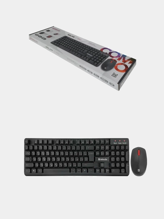 Беспроводной комплект клавиатуры и мыши Defender Milan C-992 1000 dpi, Usb, белый.черный - 
