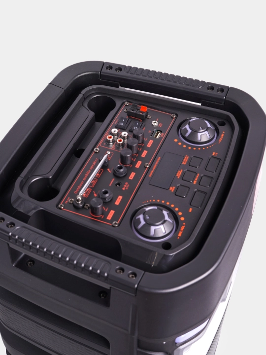 Katta Bluetooth simsiz karnay, karaoke, RGB yoritish, mikrofon va pult bilan