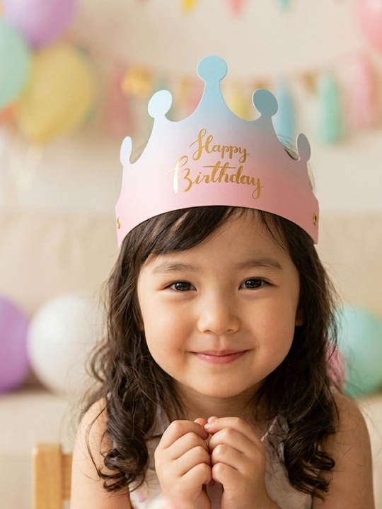 Tug‘ilgan kun uchun bayramona toj "Happy Birthday", o‘g‘il va qiz bolalar uchun