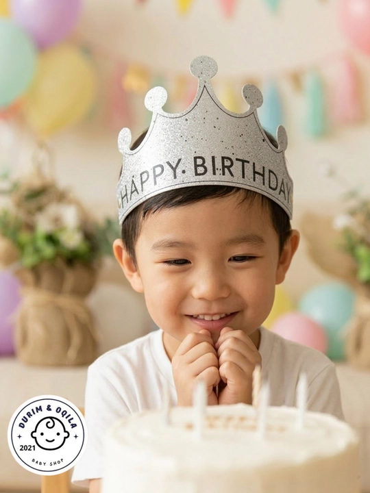 Tug‘ilgan kun uchun bayramona toj "Happy Birthday", o‘g‘il va qiz bolalar uchun