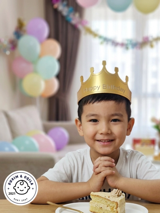 Tug‘ilgan kun uchun bayramona toj "Happy Birthday", o‘g‘il va qiz bolalar uchun