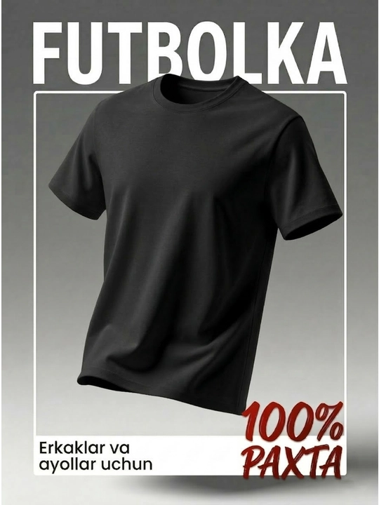 Asosiy futbolka, erkaklar uchun, katta o‘lchamli, ayollar uchun futbolka