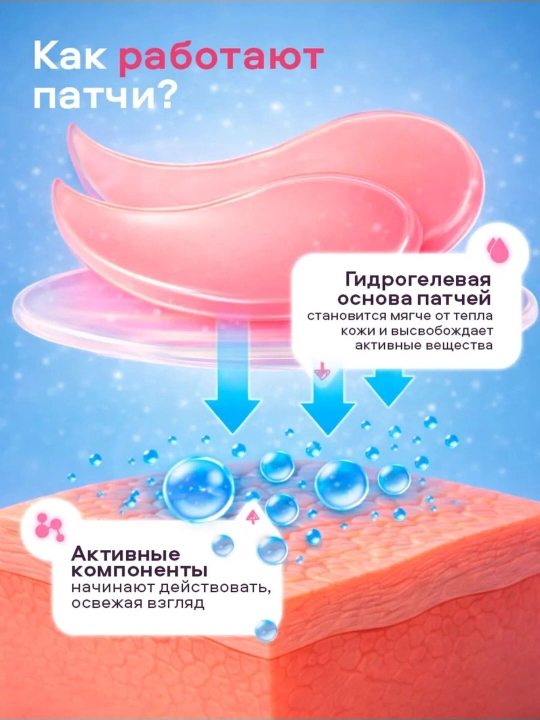 Гидрогелевые патчи для глаз, "Touch For You", 60 штук