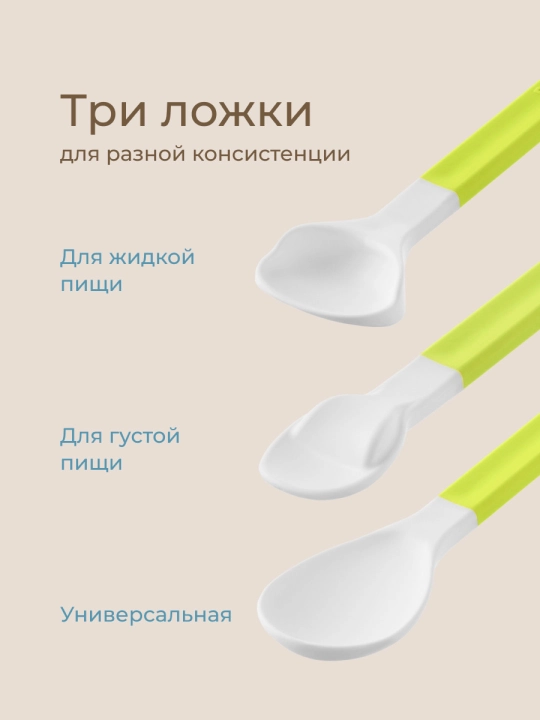 ROXY-KIDS Ложки для прикорма, детский обучающий набор приборов для кормления, 3 шт