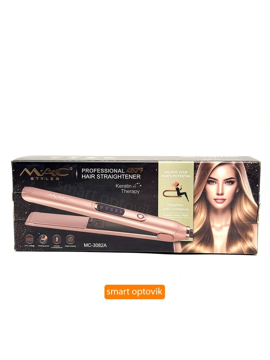 Soch dazmoli MAC Styler, professional soch tekislagich, titan plastinali, soch to‘g‘rilash