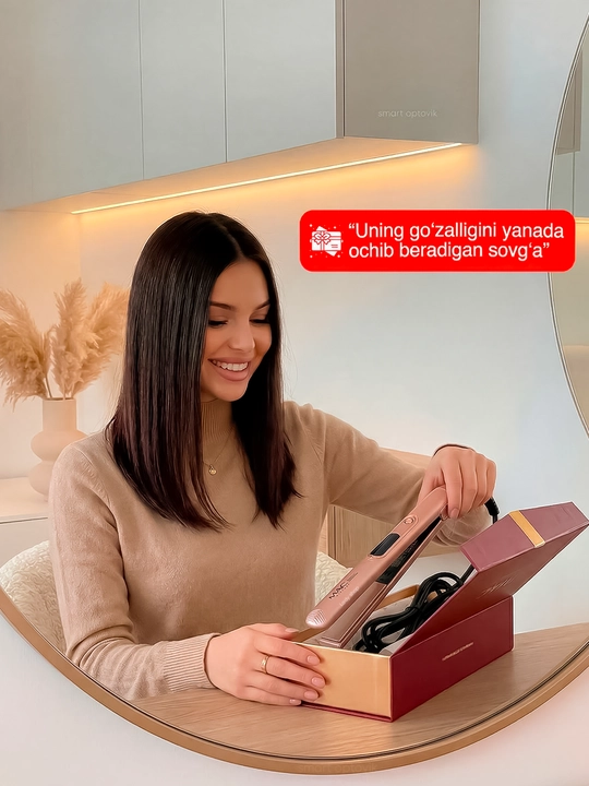 Soch dazmoli MAC Styler, professional soch tekislagich, titan plastinali, soch to‘g‘rilash